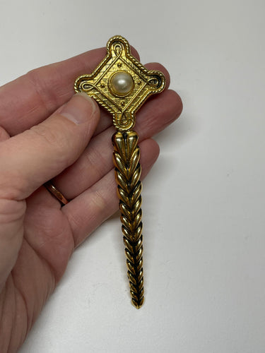 Gold & Pearl Sword Brooch Bloomers and Frocks